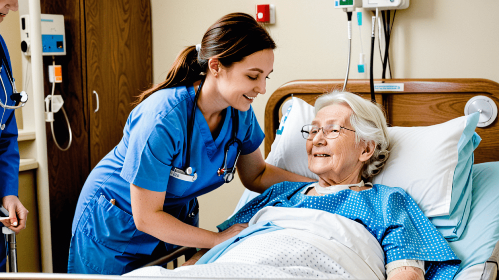Cardiovascular Nurse Practitioner helping an Elderly Patient